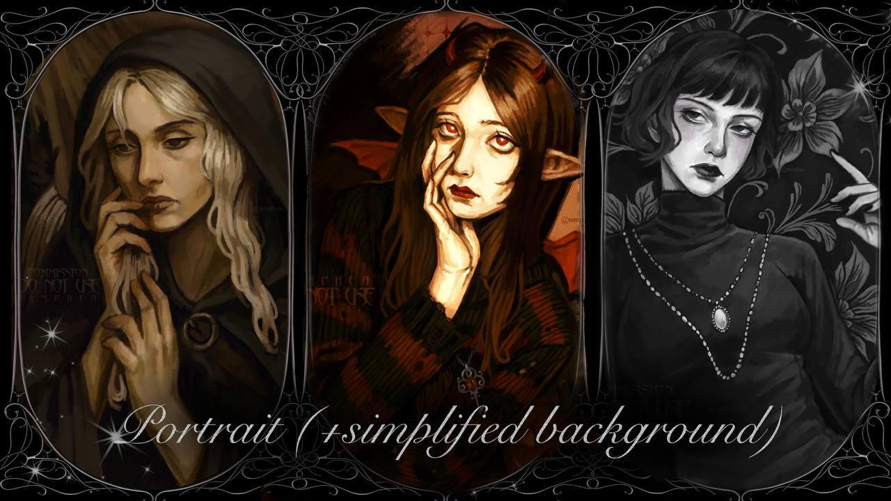 ︎Portrait: 100$ (+simple background only)